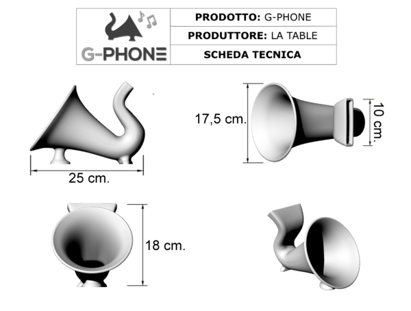 dimensioni gphone amplificatore speaker cellulare smartphone iphone